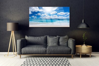 Quadro acrilico Paesaggio delle nuvole della spiaggia del mare