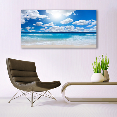 Quadro acrilico Paesaggio delle nuvole della spiaggia del mare