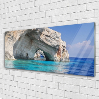 Quadro vetro acrilico Paesaggio dell'acqua del lago di mare