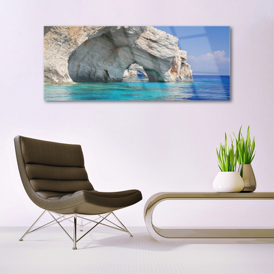 Quadro vetro acrilico Paesaggio dell'acqua del lago di mare