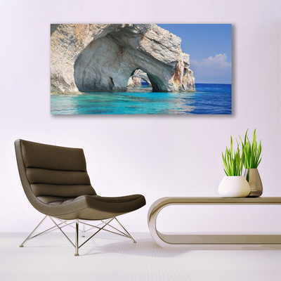 Quadro vetro acrilico Paesaggio dell'acqua del lago di mare