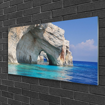 Quadro vetro acrilico Paesaggio dell'acqua del lago di mare