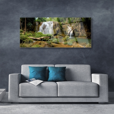 Quadro acrilico Cascata del fiume della foresta naturale