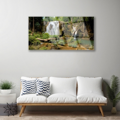 Quadro acrilico Cascata del fiume della foresta naturale