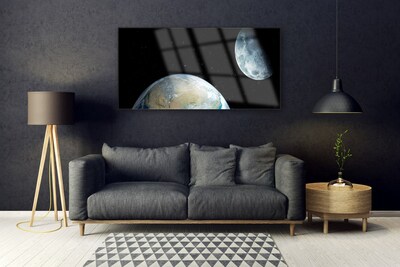 Quadro vetro acrilico Luna Terra Cosmo