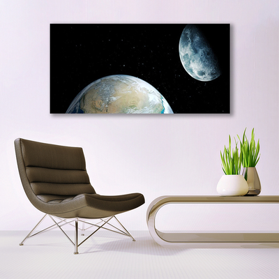 Quadro vetro acrilico Luna Terra Cosmo