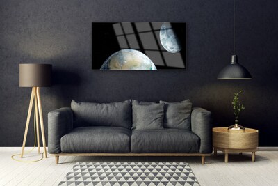 Quadro vetro acrilico Luna Terra Cosmo