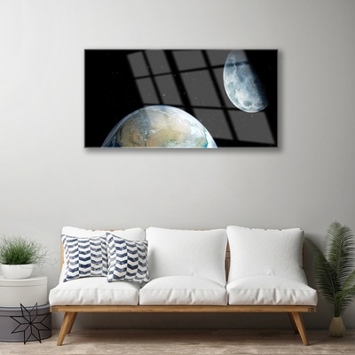 Quadro vetro acrilico Luna Terra Cosmo