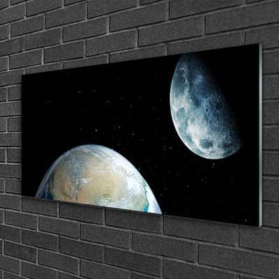 Quadro vetro acrilico Luna Terra Cosmo