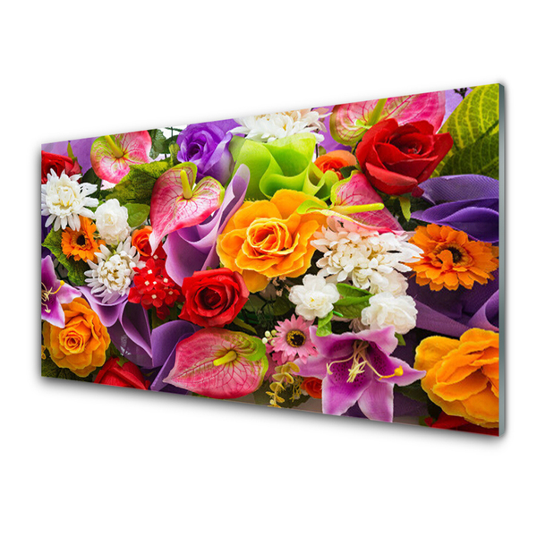 Quadro vetro acrilico Fiori Sul Muro