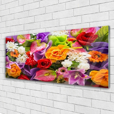 Quadro vetro acrilico Fiori Sul Muro