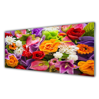 Quadro vetro acrilico Fiori Sul Muro