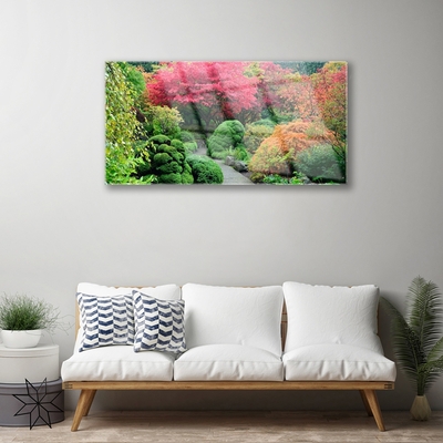 Quadro vetro acrilico Giardino Fiore Natura Albero