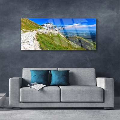 Quadro acrilico Percorso per il paesaggio delle montagne
