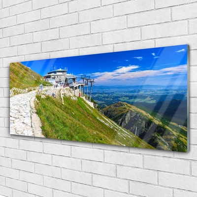 Quadro acrilico Percorso per il paesaggio delle montagne