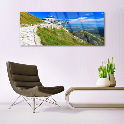 Quadro acrilico Percorso per il paesaggio delle montagne
