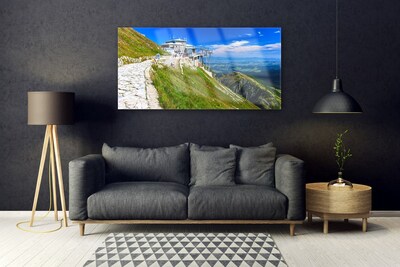 Quadro acrilico Percorso per il paesaggio delle montagne