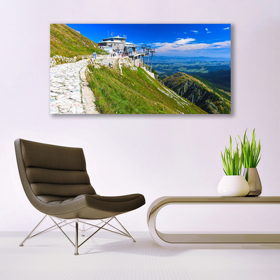 Quadro acrilico Percorso per il paesaggio delle montagne