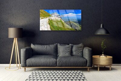 Quadro acrilico Percorso per il paesaggio delle montagne