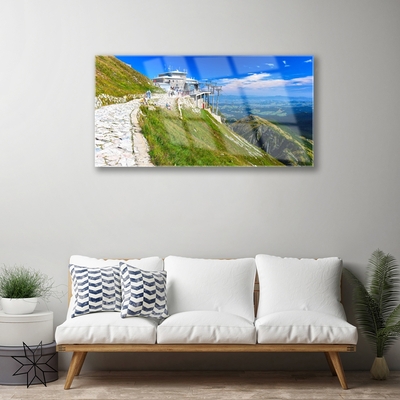 Quadro acrilico Percorso per il paesaggio delle montagne