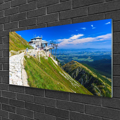 Quadro acrilico Percorso per il paesaggio delle montagne