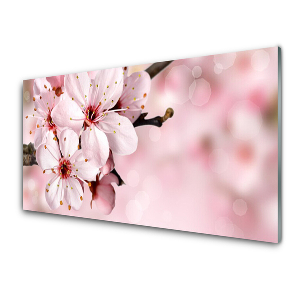 Quadro in vetro acrilico Fiori Sul Muro