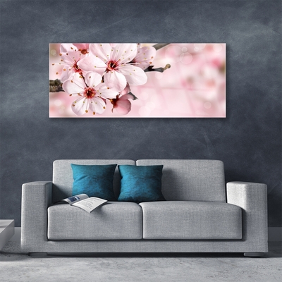 Quadro in vetro acrilico Fiori Sul Muro