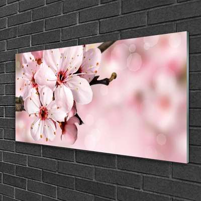 Quadro in vetro acrilico Fiori Sul Muro