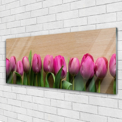 Quadro su vetro acrilico Fiori Sul Muro