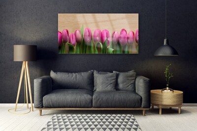 Quadro su vetro acrilico Fiori Sul Muro