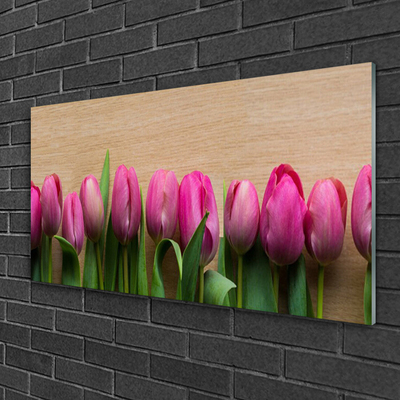 Quadro su vetro acrilico Fiori Sul Muro