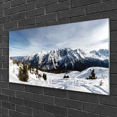 Quadro vetro acrilico Paesaggio di montagne