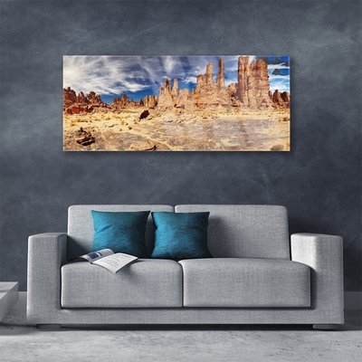 Quadro in vetro acrilico Paesaggio di sabbia del deserto