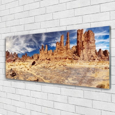 Quadro in vetro acrilico Paesaggio di sabbia del deserto