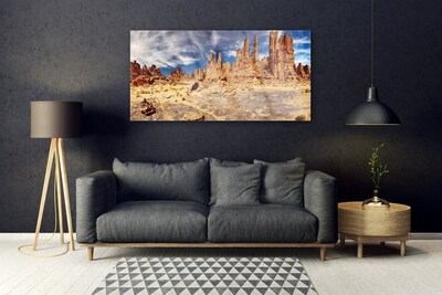 Quadro in vetro acrilico Paesaggio di sabbia del deserto