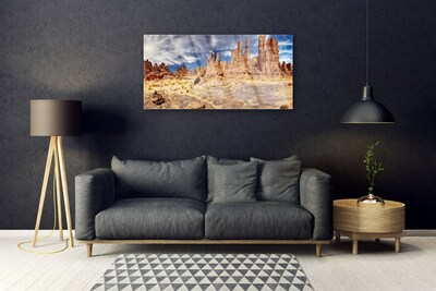 Quadro in vetro acrilico Paesaggio di sabbia del deserto