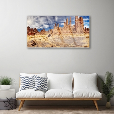 Quadro in vetro acrilico Paesaggio di sabbia del deserto