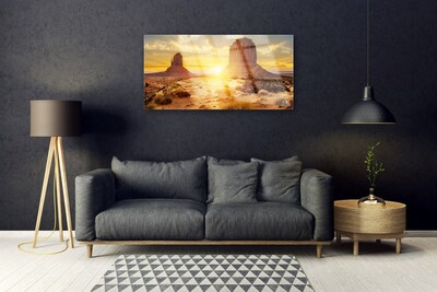 Quadro acrilico Paesaggio del sole del deserto