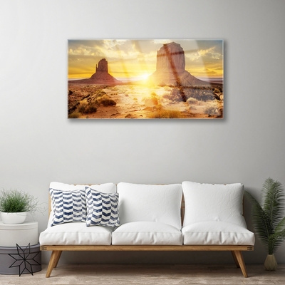 Quadro acrilico Paesaggio del sole del deserto