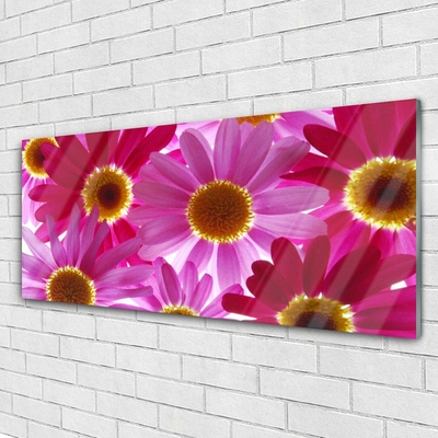 Quadro su vetro acrilico Fiori Sul Muro