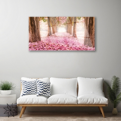 Quadro in vetro acrilico Albero Rose Fiori Natura