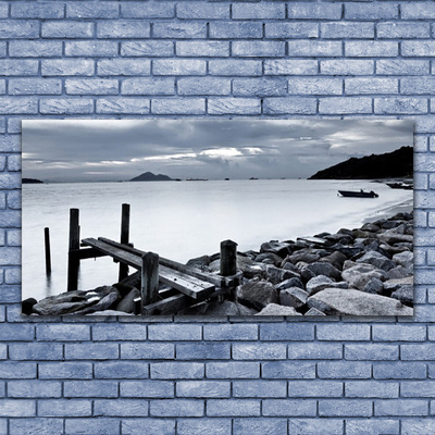 Quadro acrilico Paesaggio di pietre della spiaggia