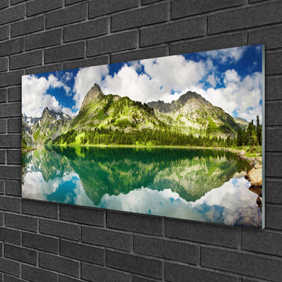 Quadro acrilico Montagne del paesaggio del lago