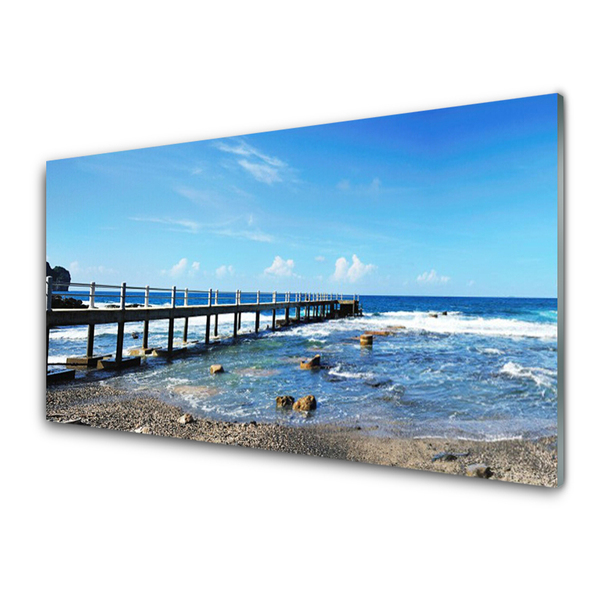 Quadro vetro acrilico Paesaggio della spiaggia dell'oceano