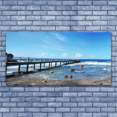 Quadro vetro acrilico Paesaggio della spiaggia dell'oceano