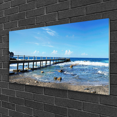 Quadro vetro acrilico Paesaggio della spiaggia dell'oceano