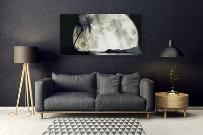 Quadro vetro acrilico Paesaggio delle palme della luna notturna