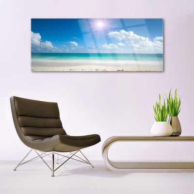 Quadro acrilico Paesaggio del sole della spiaggia del mare