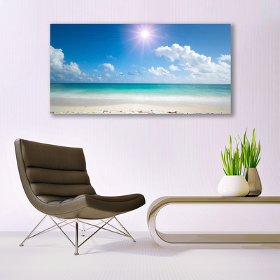 Quadro acrilico Paesaggio del sole della spiaggia del mare