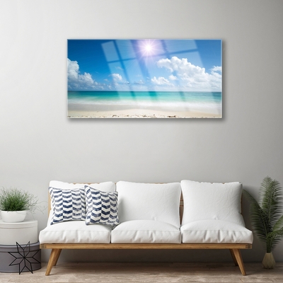 Quadro acrilico Paesaggio del sole della spiaggia del mare